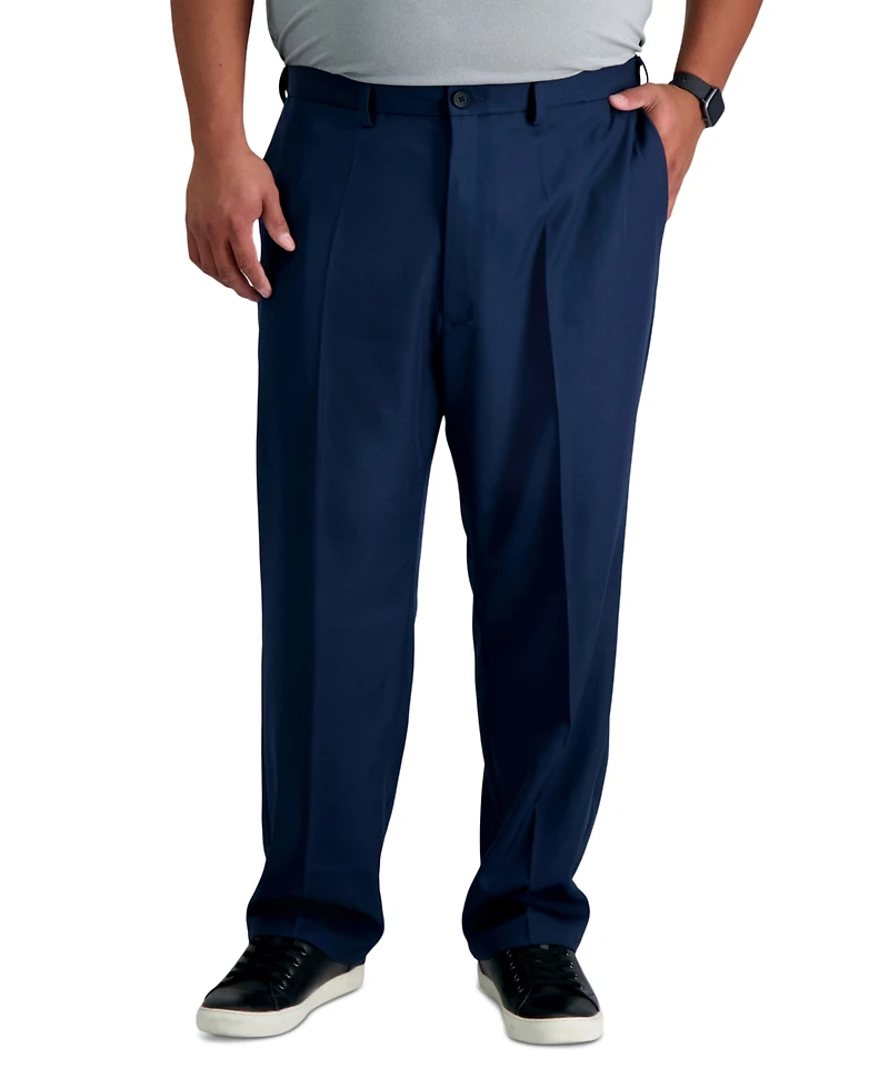 Haggar Men's Big & Tall Cool 18 Pro Classic-Fit Expandable Waist Flat Front Stretch Dress Pants