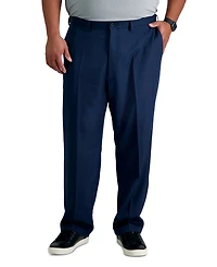 Haggar Men's Big & Tall Cool 18 Pro Classic-Fit Expandable Waist Flat Front Stretch Dress Pants
