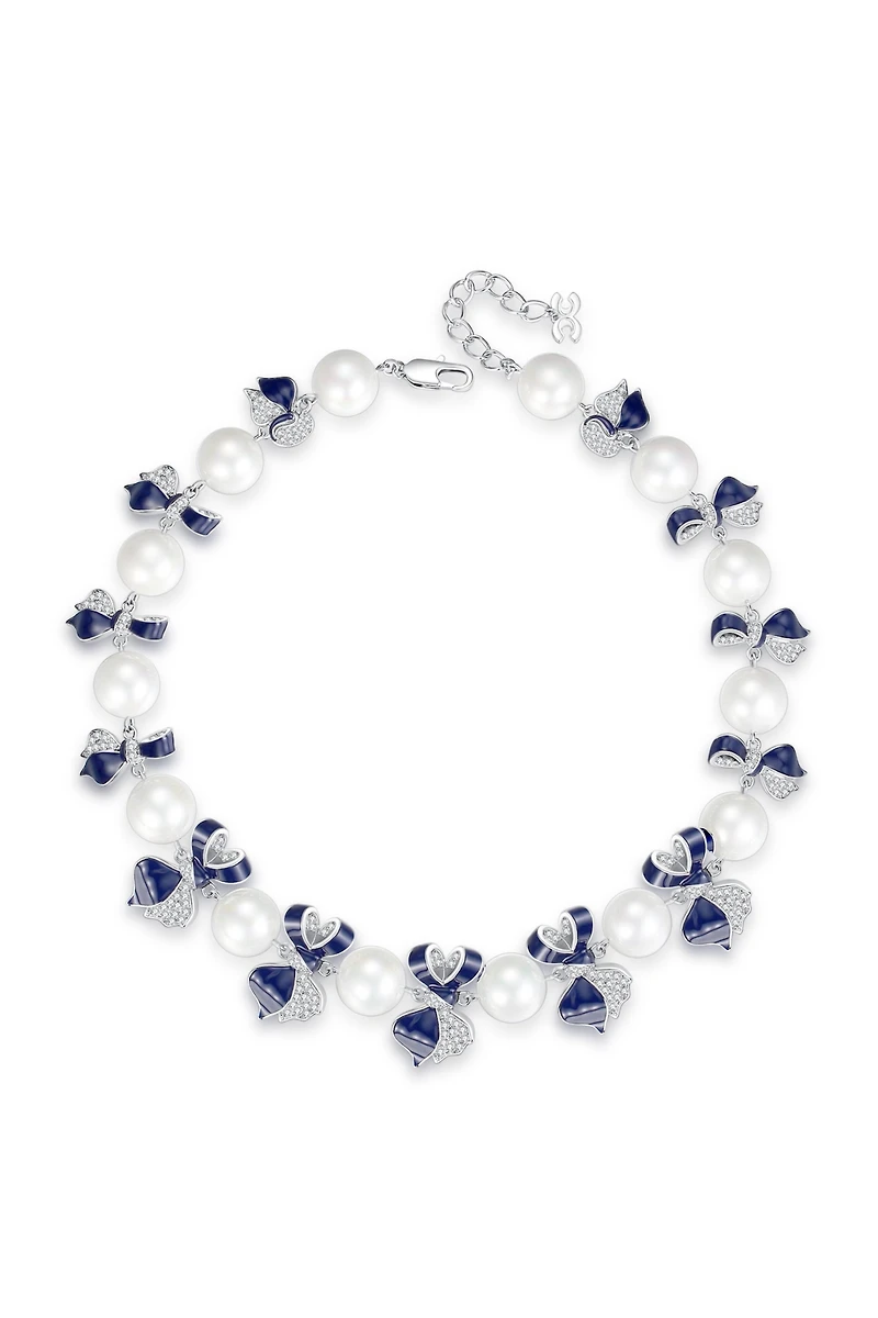 Blue Enamel Butterfly Necklace