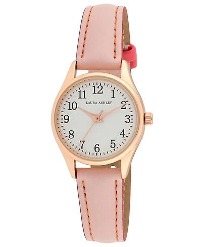 Laura Ashley Women's Quartz Pink Faux Leather Watch 30mm