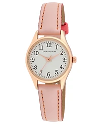 Laura Ashley Women's Quartz Pink Faux Leather Watch 30mm