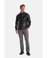 Furniq Uk Men's Leather Jacket, Nappa Black