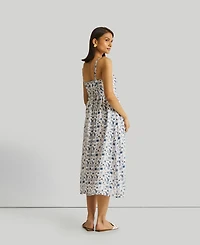 Strappy Gathered Midi Women's Dress