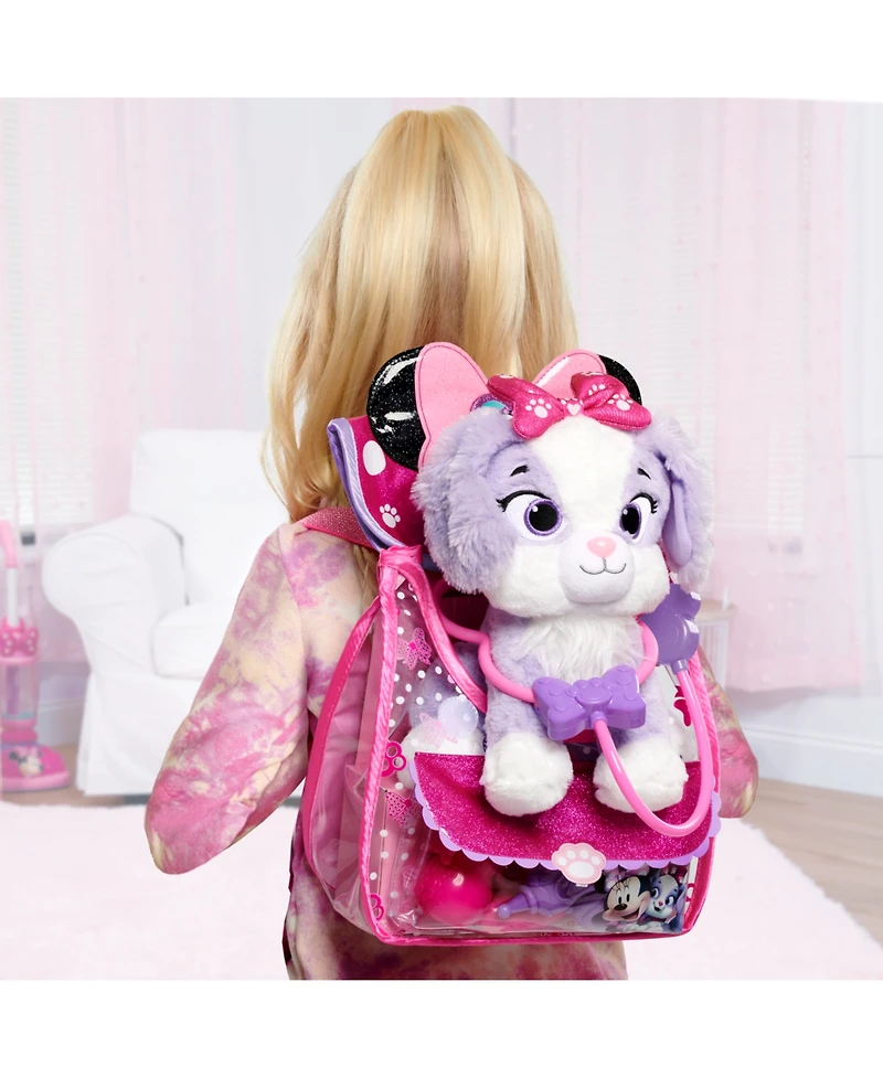 Minnie Mouse Disney Junior On-The-Go Pet Vet Backpack Set, Dress Up and Pretend Play Doctor Kit