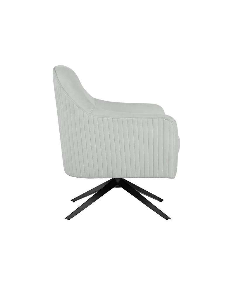 Lifestyle Solutions 29.1" Velvet Gunnar Swivel Accent Chair