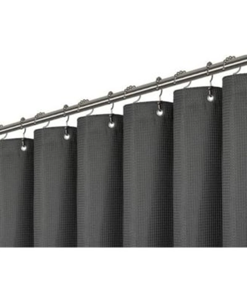 Liba Waffle Weave Fabric Shower Curtain