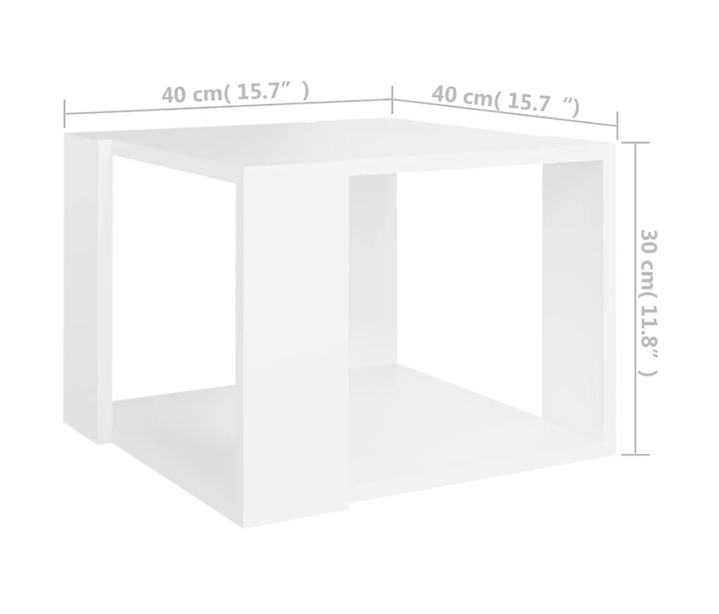 vidaXL Coffee Table White 15.7"x15.7"x11.8" Engineered Wood