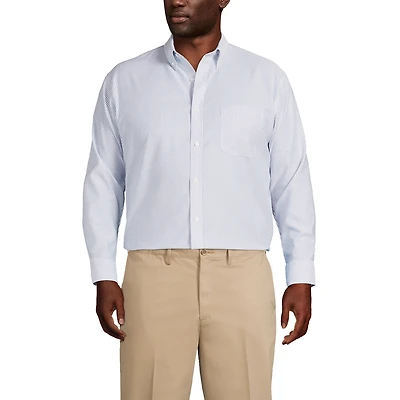 Lands' End Men's Traditional Fit Pattern No Iron Supima Oxford Dress Shirt