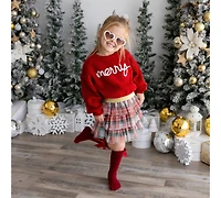 Sweet Wink Little and Big Girls Christmas Plaid Tiered Tutu Skirt
