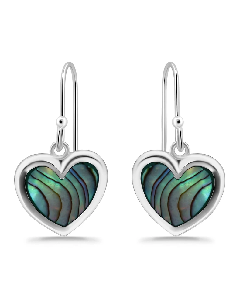 Macy's Abalone Inlay Heart Drop Earrings