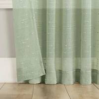 Noemi Slub Stripe Rope Tab Semi-Sheer Tab Top Curtain Panel