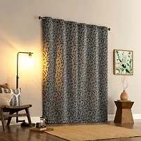 Satti Embroidered Leaf 100% Blackout Grommet Curtain Panel
