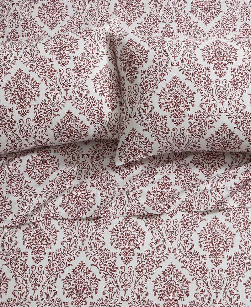 Tahari Home Damask 100% Cotton Flannel 3-Pc. Sheet Set, Twin