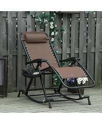 Outsunny Rocking Zero Gravity Lounge Chair, Folding,