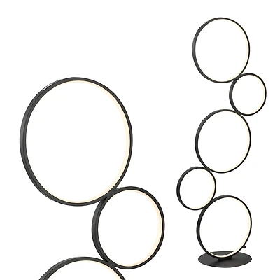 Jonathan Y Pluto Stacked Circles Contemporary Modern Ironaluminum Integrated Led Floor Lamp