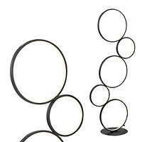 Jonathan Y Pluto Stacked Circles Contemporary Modern Ironaluminum Integrated Led Floor Lamp
