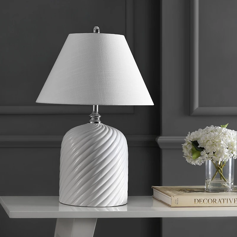 Serge Swirl Ceramic Bohemian Glam Led Table Lamp