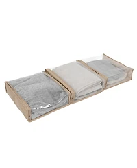 Household Essentials Under Bed Zippered Sweater Storage Bags with Clear Vision Panel, Set of 3