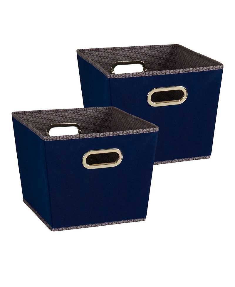 Household Essentials Medium Tapered Bins, 2 pc Set, Navy
