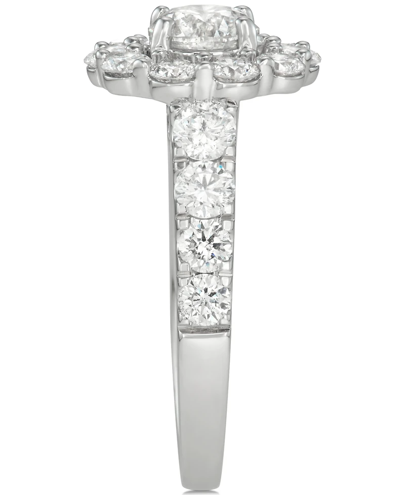 Diamond Round Halo Bridal Set (3 ct. t.w.) in 18k White Gold