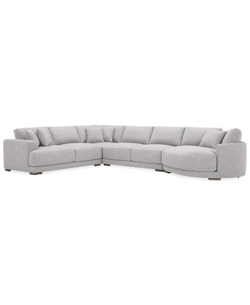 Closeout! Vasher 166" 4-Pc. Fabric Sectional Sofa with Cuddler, Created for Macy's