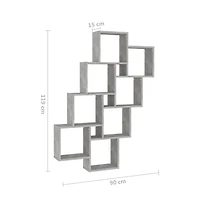 Wall Cube Shelf Concrete Gray 35.4"x5.9"x46.9" Engineered Wood