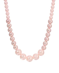 2028 Imitation Pink Pearl Strand Necklace