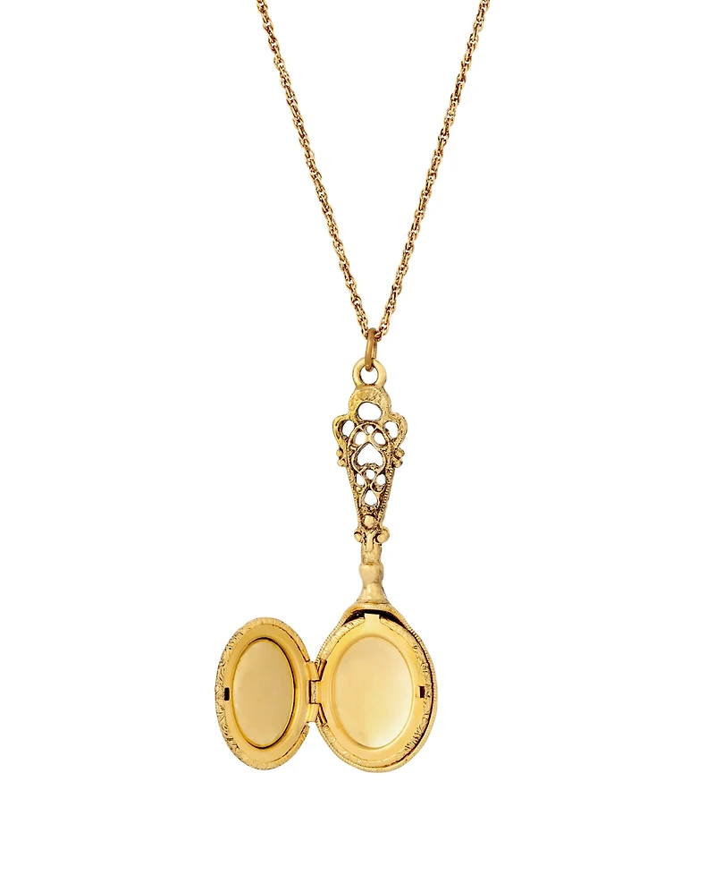 2028 Acrylic Flower Decal Oval Locket Necklace