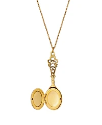 2028 Acrylic Flower Decal Oval Locket Necklace