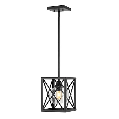 Jonathan Y Amara Industrial Farmhouse Iron/Glass Led Pendant