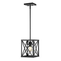 Jonathan Y Amara Industrial Farmhouse Iron/Glass Led Pendant