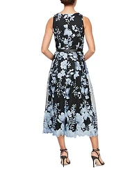 Alex Evenings Women's Floral-Embroidered Midi Dress