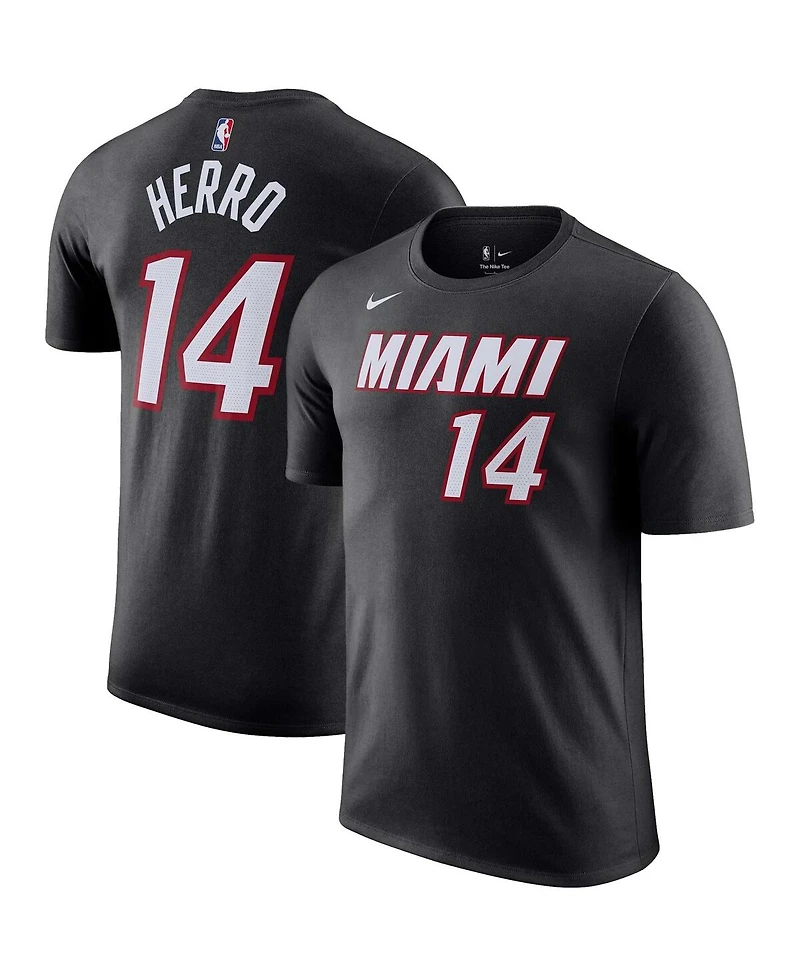 Men's Nike Tyler Hero Black Miami Heat Icon 2022/23 Name and Number T-shirt