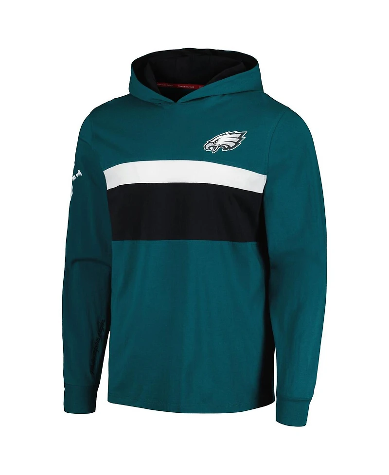 Men's Tommy Hilfiger Midnight Green Philadelphia Eagles Morgan Long Sleeve Hoodie T-shirt