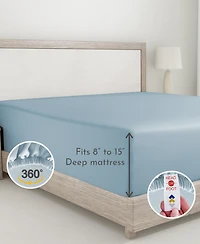 Soft 400 Thread Count 100% Cotton Deep Pocket Twin Fitted Sheet Only by California Design Den