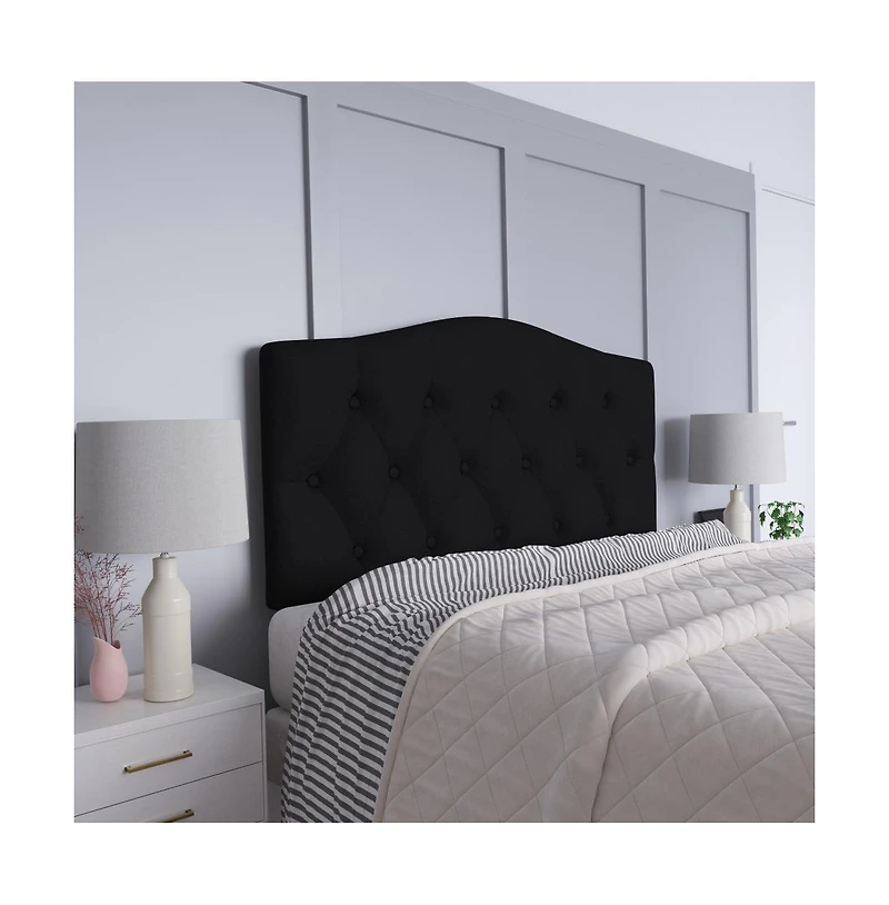 Arched Queen Button Tufted Upholstered Headboard