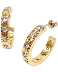 Adornia 14k Gold-Plated Starburst Medium Hoop Earrings, 1"