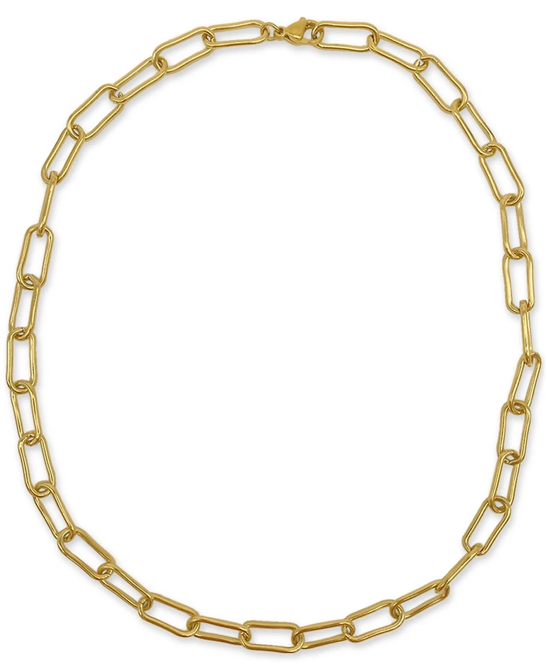 Adornia 14k Gold-Plated Wide Chunky Paperclip Chain 18" Necklace