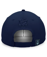 Men's Fanatics Deep Sea Blue Seattle Kraken Authentic Pro Road Side Logo Adjustable Hat