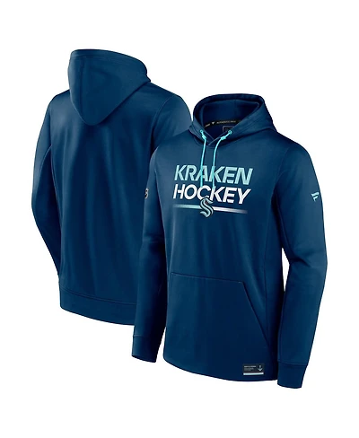 Men's Fanatics Deep Sea Blue Seattle Kraken Authentic Pro Pullover Hoodie