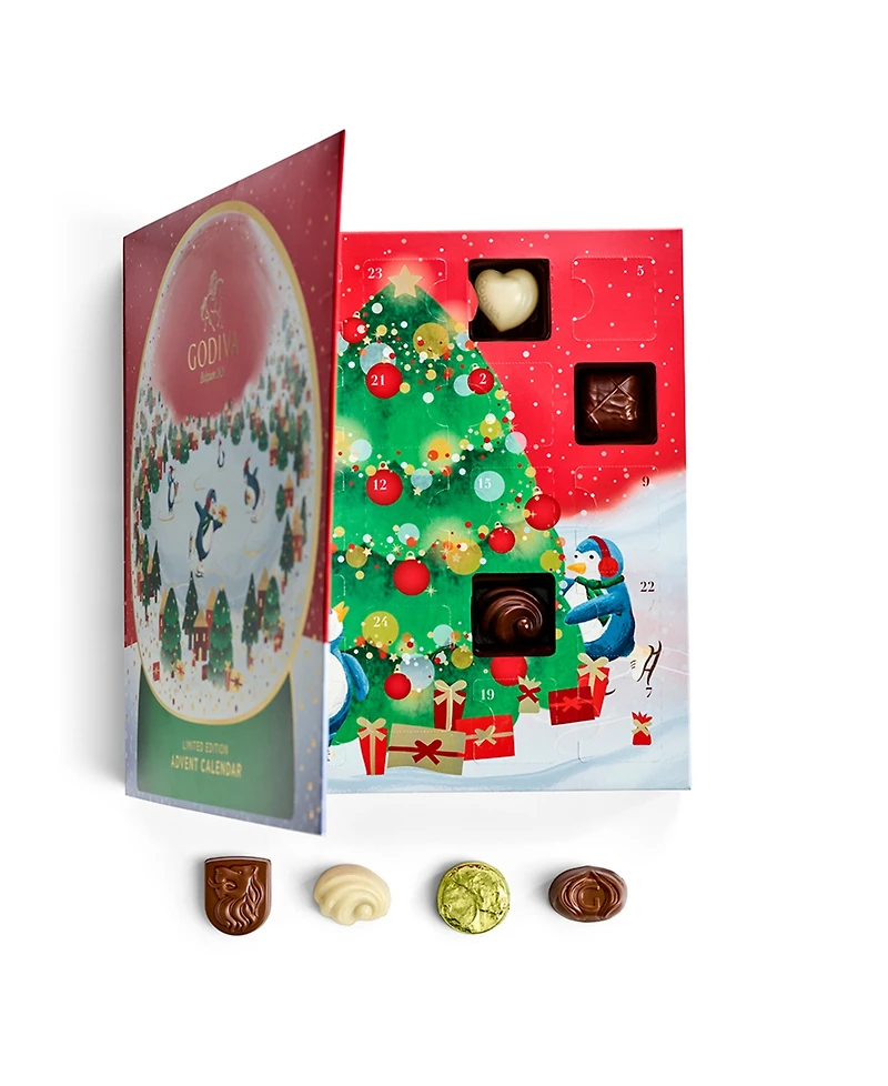 Godiva Holiday Limited Edition Snowglobe Advent Calendar, 24 Piece