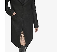 Regine Sb Women's Soft Wool Boucle Coat With Back Vent