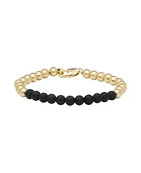 Armani Exchange Men's Two-Tone Brass Beaded Bracelet