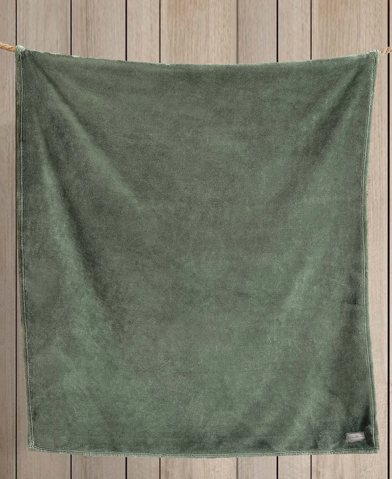 Eddie Bauer Solid Ultra Lux Plush Reversible Throw, 60" X 50"