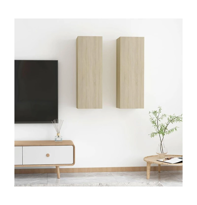 Tv Stands 2 pcs Sonoma Oak 12"x11.8"x35.4" Engineered Wood