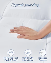 Extra Thick Cooling Mattress Topper Full Size, Plush Pillow-Top Full Mattress Topper by California Design Den