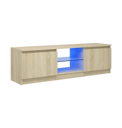 Tv Stand with Led Lights Sonoma Oak 47.2"x11.8"x14"