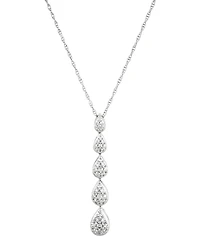 Forever Grown Diamonds Lab Grown Diamond Graduated Pear Cluster Pendant Necklace (1/2 ct. t.w.) in Sterling Silver, 16" + 2" extender