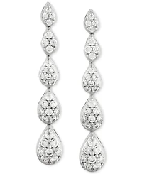Forever Grown Diamonds Lab Grown Diamond Pear Cluster Graduated Linear Drop Earrings (1/2 ct. t.w.) Set in sterling silver