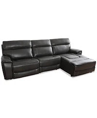Closeout! Hutchenson 114.5" 3-Pc. Zero Gravity Leather Sectional with 1 Power Recliner and Chaise, Created for Macy's